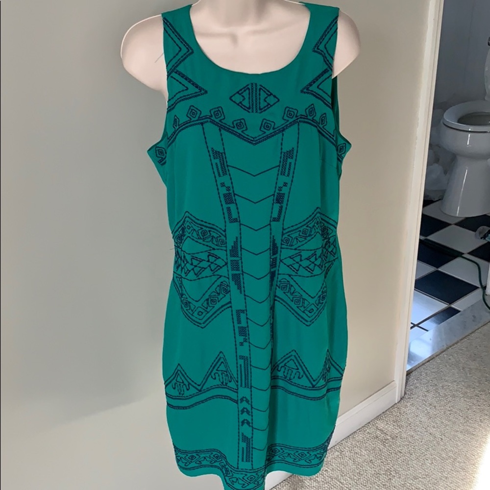 Embroidered Shift Dress